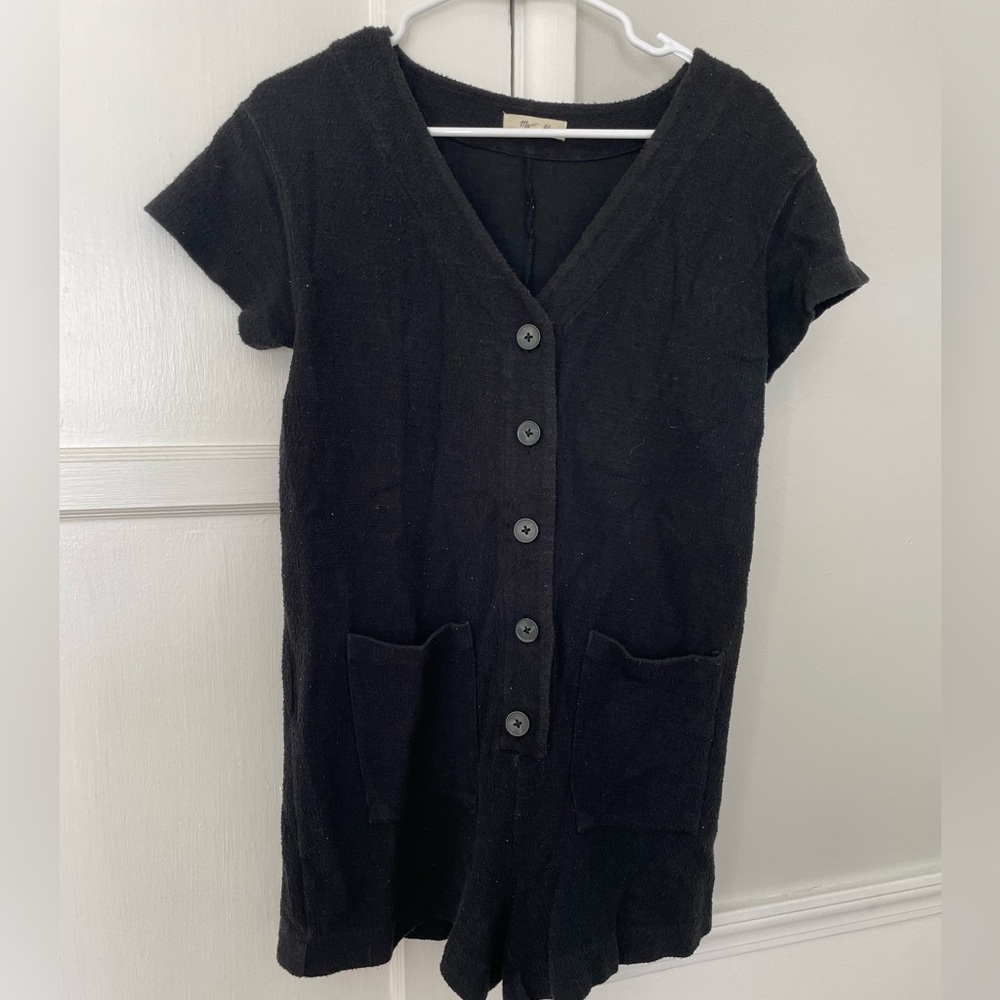 Madewell Black terrycloth romper